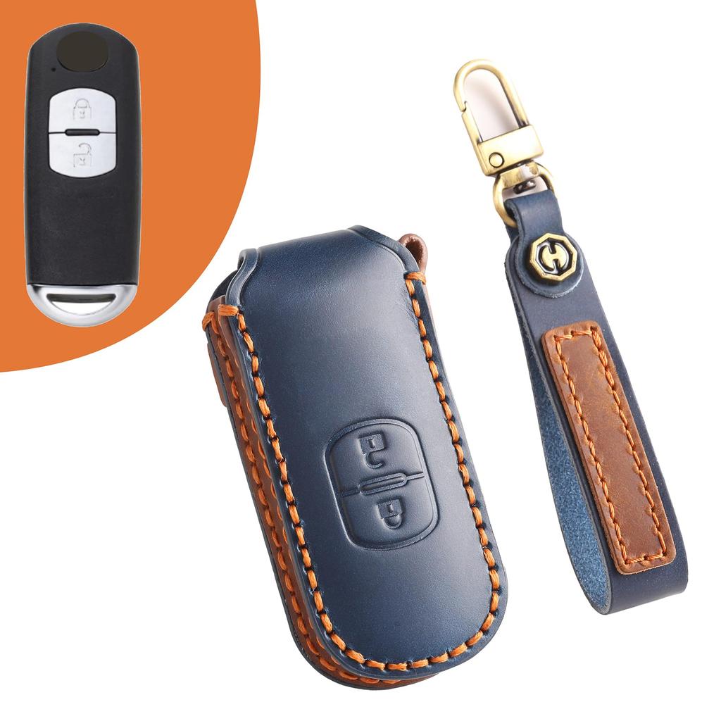 KUNIO Mazda Exclusive Key Case, Keychain, Custom Made Handsewn Leather, Demio Axela, Atenza Roadster,