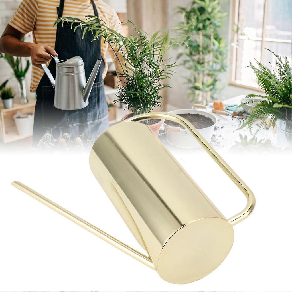 Gold 1500ml Stainless Steel Watering Can with Long Spout