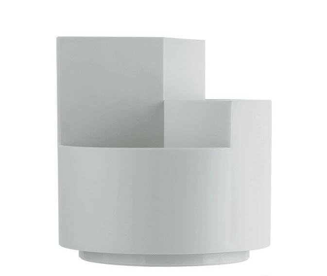 1pc Rotating Pen Holder, Office Student Desktop Pen Storage Box, Office Storage Three-hole Makeup Brush Box