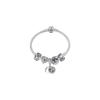 Icy Blue Shining Heart Angel Wings Paved Set Women Bracelet Silver ZT-0343