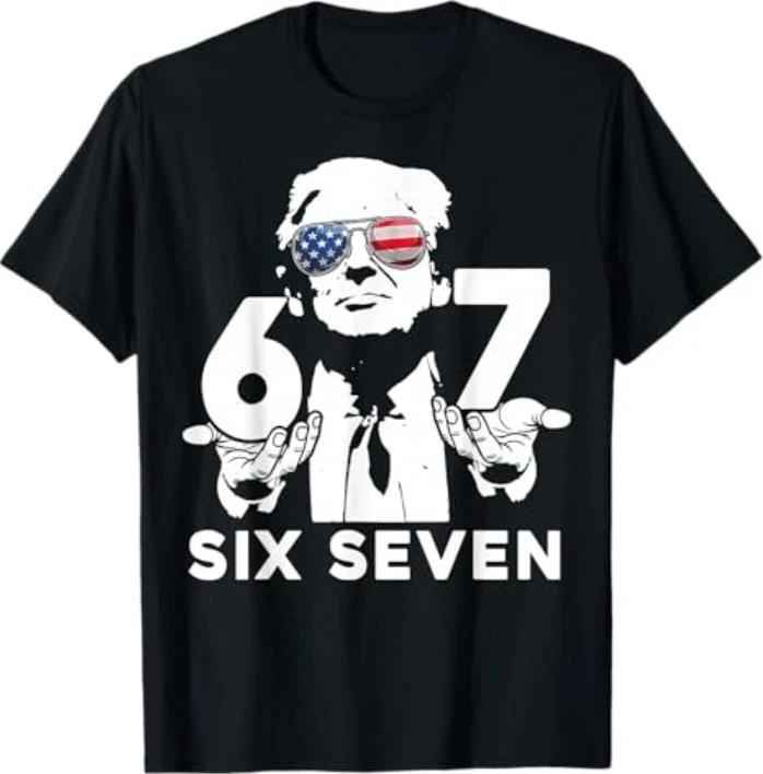 Funny 67 Six Seven Trump Meme T-Shirt L