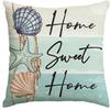 Summer Refreshing Ocean Series Art Linen Pillow Cover Car Sofa Lumbar Pillow Cushion