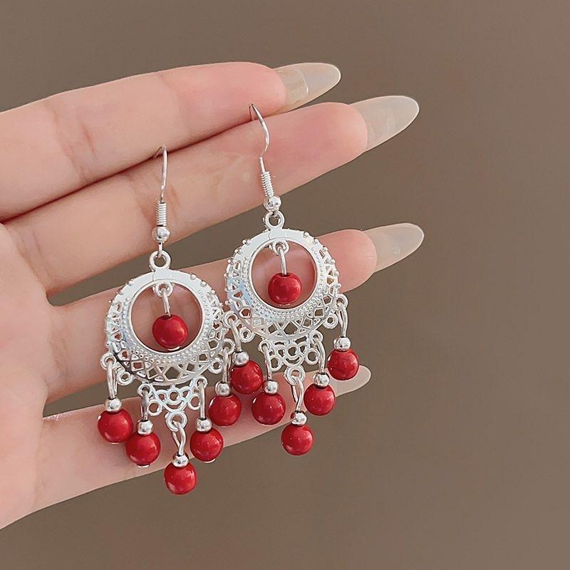 Ethnic Bohemian Long Tassel Earrings Vintage Beach Vacation Jewelry Retro Drop Dangle Ear Accessories For Women