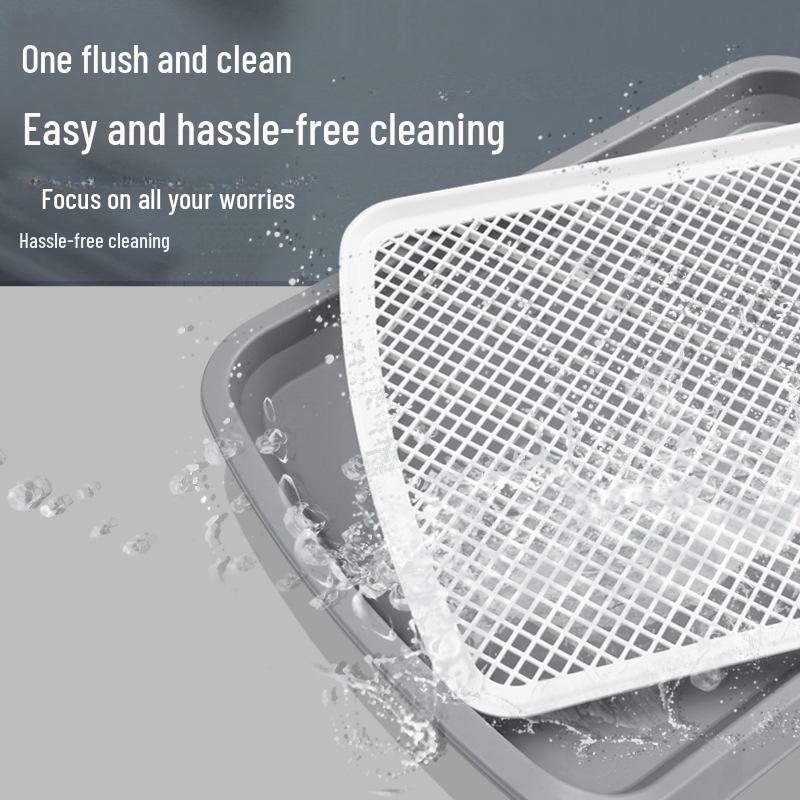 Extra Große Spritzschutz-Hundetoilette mit Säulenurinal, Abnehmbare & Waschbare Flachplatte, Sofort Lieferbereit