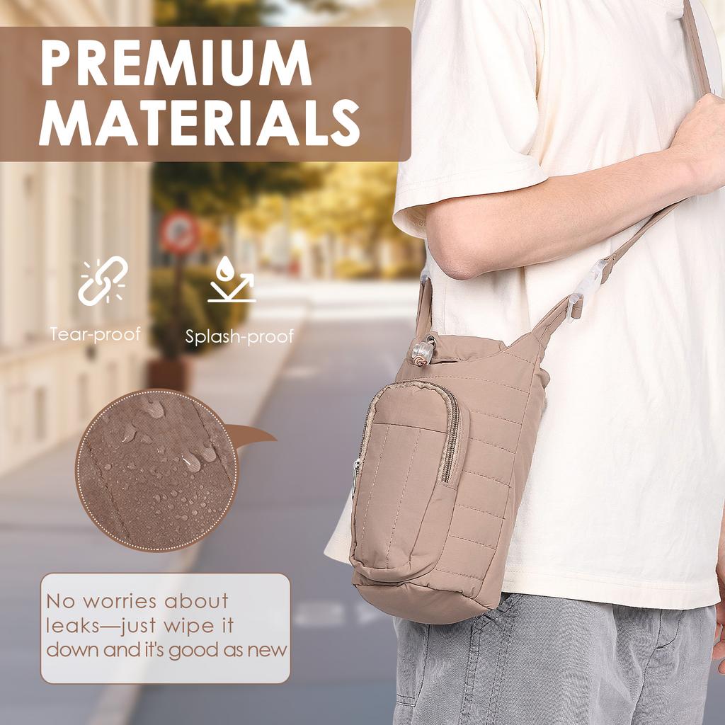 Outdoor water cup crossbody bag heat preservation easy to carry adjustable detachable multifunctional storage crossbody bag