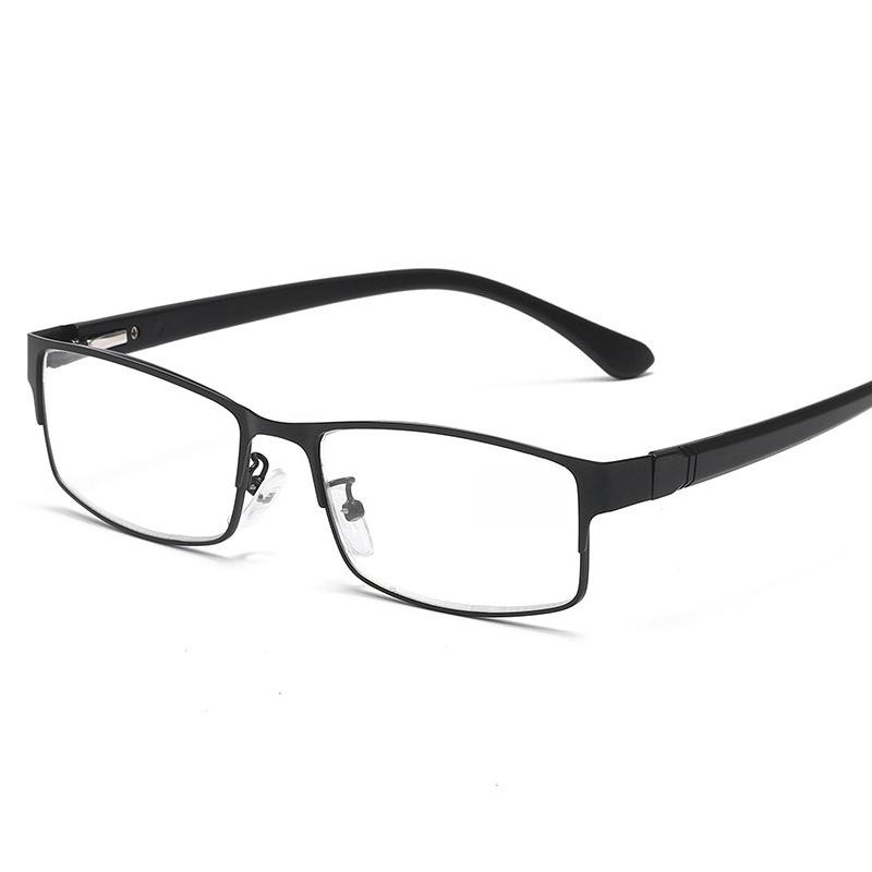 Men'S Business Reading Glasses Minimalist Blue Light Presbyopia Glasses Metal Frame  Spring Foot Reading Mirror +100 To+400