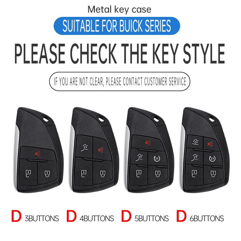 3/4/5/6 Buttons Auto Key Fob Cover Case Fit For Chevrolet Tahoe Suburban Fit For Gmc Yukon Fit For Buick Envision S Plus Avenir Metal Housing