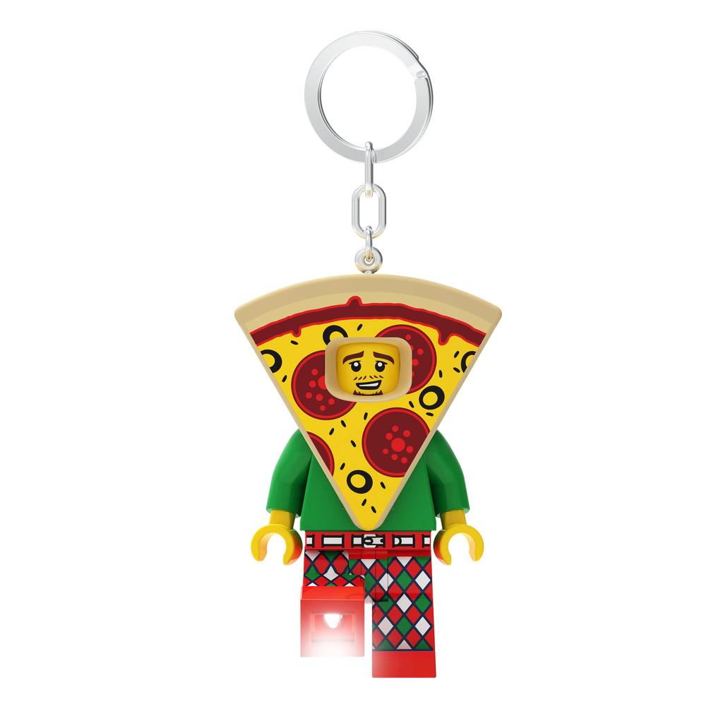IQ Iconic Pizza Guy Keychain LED Keychain Light Block Toy Doll Movable Mini Figure