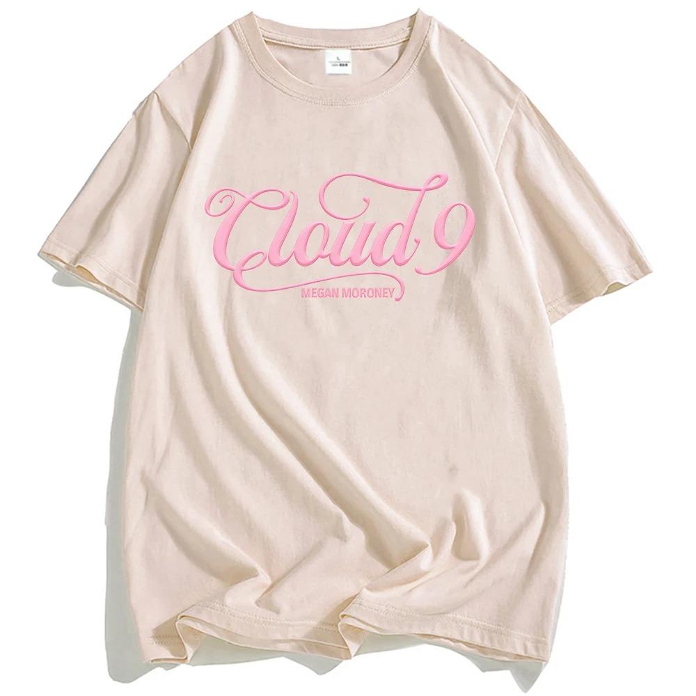 Cloud 9 Pink TShirt Megan Moroney Singer Design Printed TShirt Unisex Street Style Short Sleeve Cotton Summer Mens TShirt