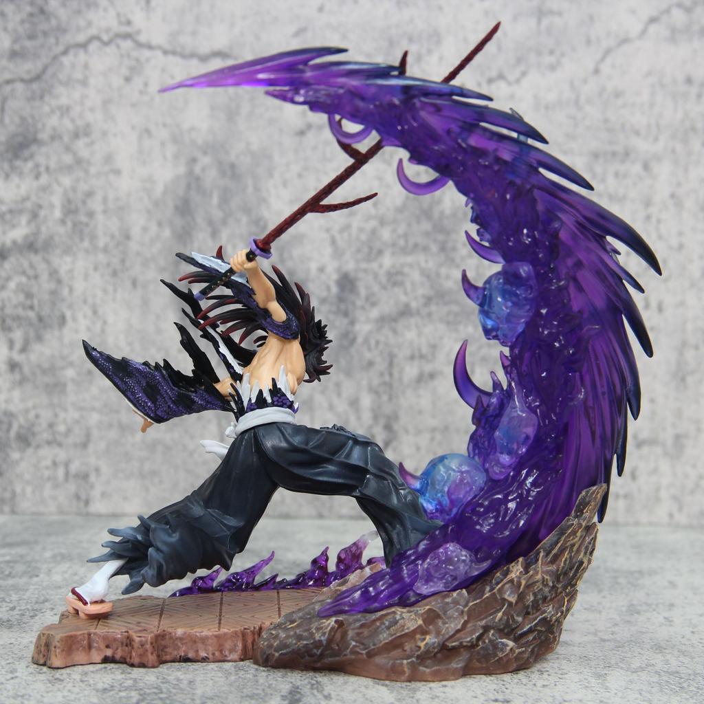 Demon Slayer Anime Figures Tsugikuni Yoriichi Action Figure With Light Pvc 23cm Statue Figurine Model Dolls Toys Christmas Presents