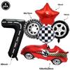 Race Car Birthday Balloons 40Inch Racetrack Number Balloon Tire Wheel Balloon Boys 2 Year Old Birthday Racing Theme Party Decor