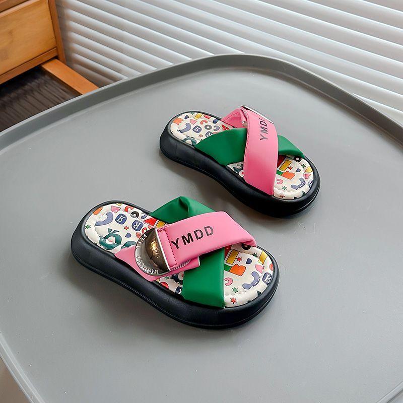 Fashion Child Slippers Simple Girls' Shoes Retro Girls' Slipper Soft Soled Beach Shoes Anti Slip Outdoor Slippers