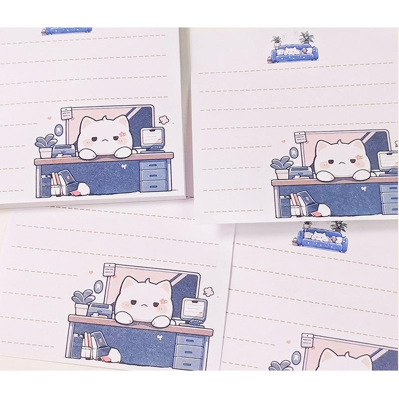 

50 листов блокнот с милым котом в американском стиле, милый котенок, липкая заметка, 8*8 см, кавайные канцелярские принадлежности, скрапбук, декоративная бумага для студентов