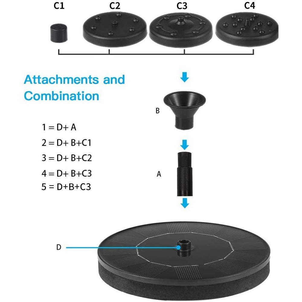 Okrągła fontanna solarna do basenu zewnętrznego, pływająca fontanna wodna, elektryczna fontanna do przechowywania z oświetleniem, fontanna do kąpieli dla ptaków, pompa wodna, dekoracja ogrodowa