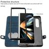 Suitable for Samsung Z fold 4 mobile phone leather case Z Flip5 retro matte splicing contrasting color card wallet 3rd generation