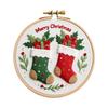 Christmas Themed Embroidery Set with Embroidery Hoop Cloth Thread Needle Instructions for Beginner Handmade Art Craft top sale