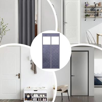 Magnetic Door Cover Magnetic Divider With Clear Window Temporary Thicken Door Winter Cover For Living Room Kitchen Patio Garage