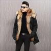 Winter High-end Warmth Imitation Fur Raccoon Fur Liner Mid-length Mink Fur Plus Velvet Thick Mink Casual Men's Clothing Parka Coat