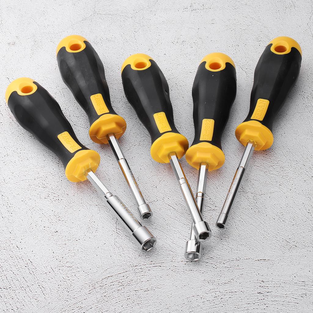 5/6/7/8/10mm Socket Wrench Screwdriver Carbon Steel Hexagon Nut Driver Hand Tool for Hand-Making Automotive Repair Maintenance