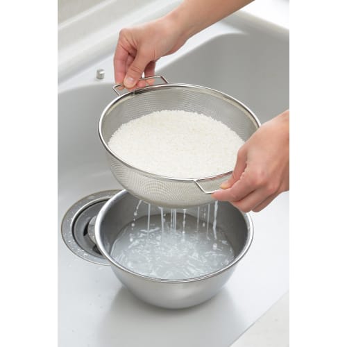 Yoshikawa Easy-Draining Colander and Bowl Set, Stainless Steel, Deep Bowl, Colander with Handles, Tsubame-Sanjo, Made In Japan, SJ1992