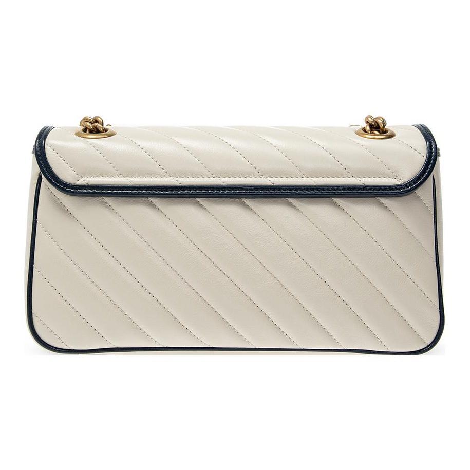 Gucci GG Marmont Color-Blocked Logo Chain Quilted Leather Shoulder Bag Women Shoulder Bag 443497-0OLFX-9085