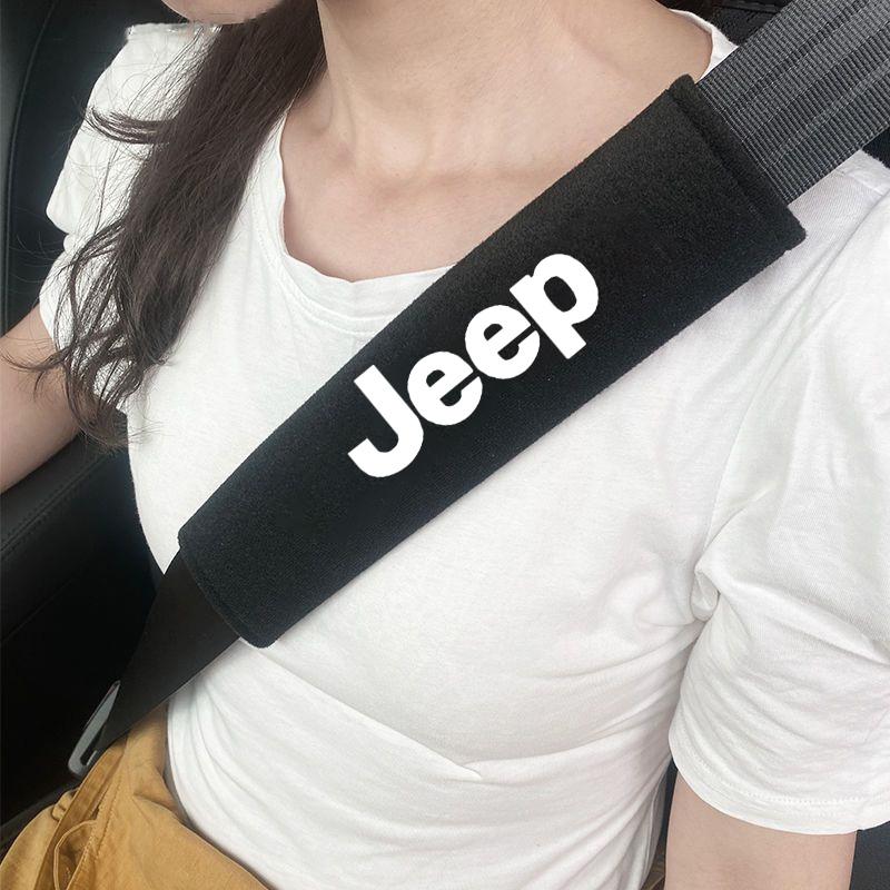 For Jeep Car Seat Belt Protect Shoulder Pads For Jeep Renegade Compass Grand Cherokee Wrangler jk Gladiator Patriot Liberty A