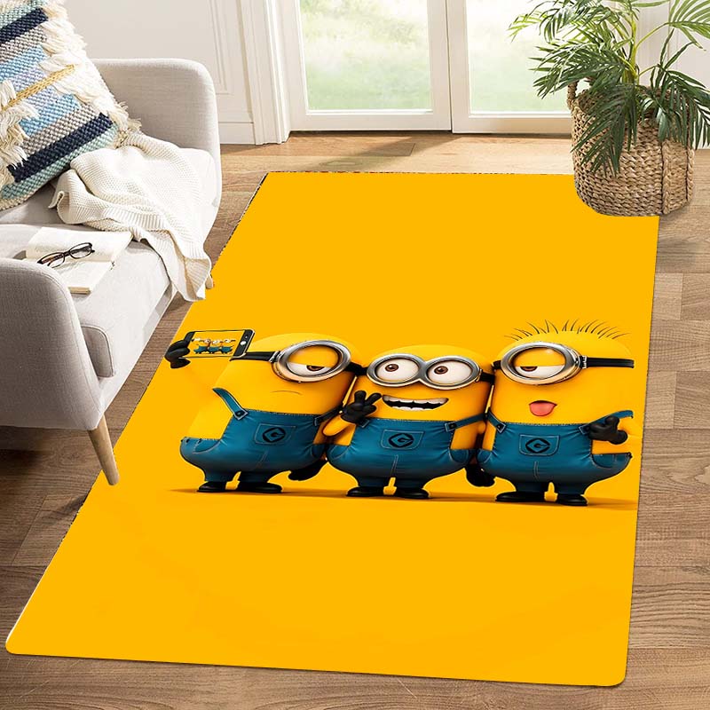 Stylish Minions Design Non-Skid Area Rug Living Room Bedroom Soft Carpet Children Play Mat Home Decor Gift