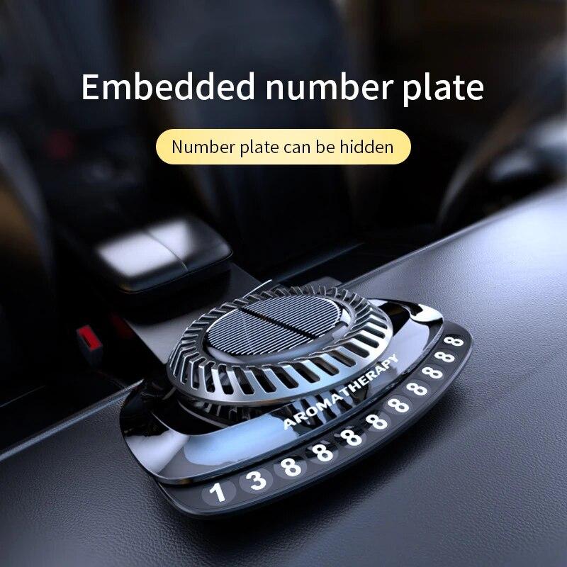 Ηλιακό Αρωματικό Αυτοκινήτου Περιστρεφόμενος Διαχύτης Αρώματος με Πινακίδα Αριθμού Τηλεφώνου Στάθμευσης Αξεσουάρ Εσωτερικού Αυτοκινήτου Διάχυση Αιθέριων Ελαίων
