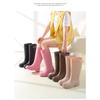 Dames Modieuze En Casual Outdoor Waterdichte En Antislip Hoge Schacht Regenlaarzen Rubberen Schoenen