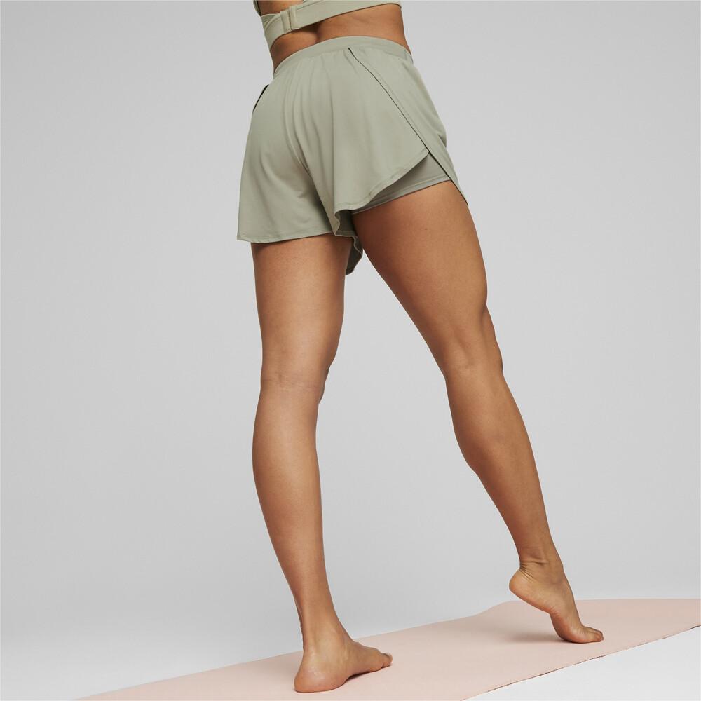 Puma Yoga Series Solid Color Casual Mid-Rise Sports Shorts Women Shorts Light-Green 523175-90
