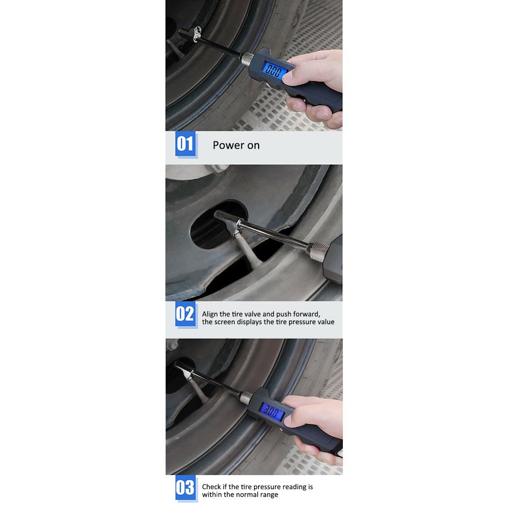 Digital Tire Pressure Gauge, 180 PSI High Precision Tyre Pressure Checker with Backlit LCD Display