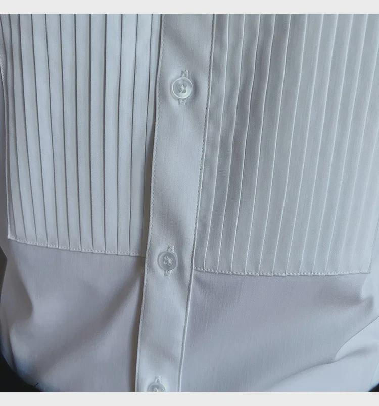 Men's Palace Style Pleated Long Sleeve Wedding Shirt