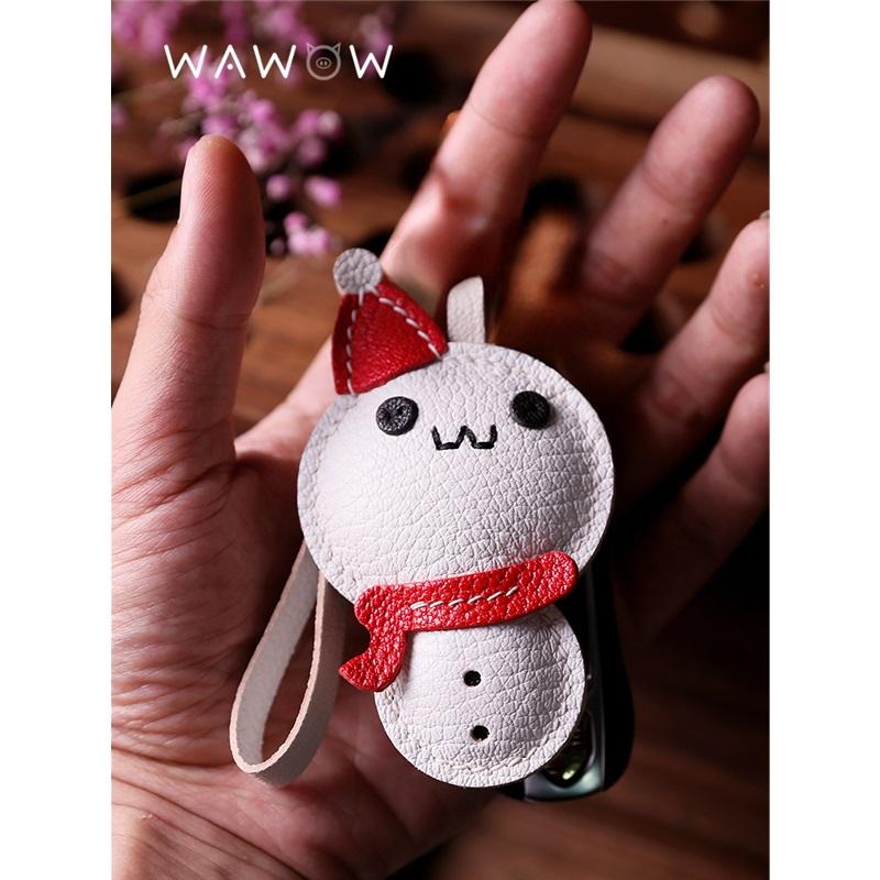 

Кожаный брелок ручной работы Снеговик Канун Рождества Рождество Подвеска с характером Брелок Материал для DIY Набор Подарок на день рождения