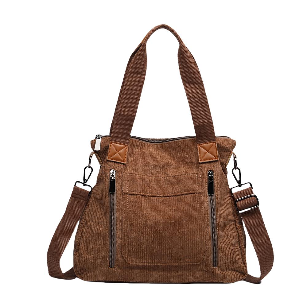 Ladies and men's universal casual fashi corduroy material handbag simple shoulder bag messenger bag