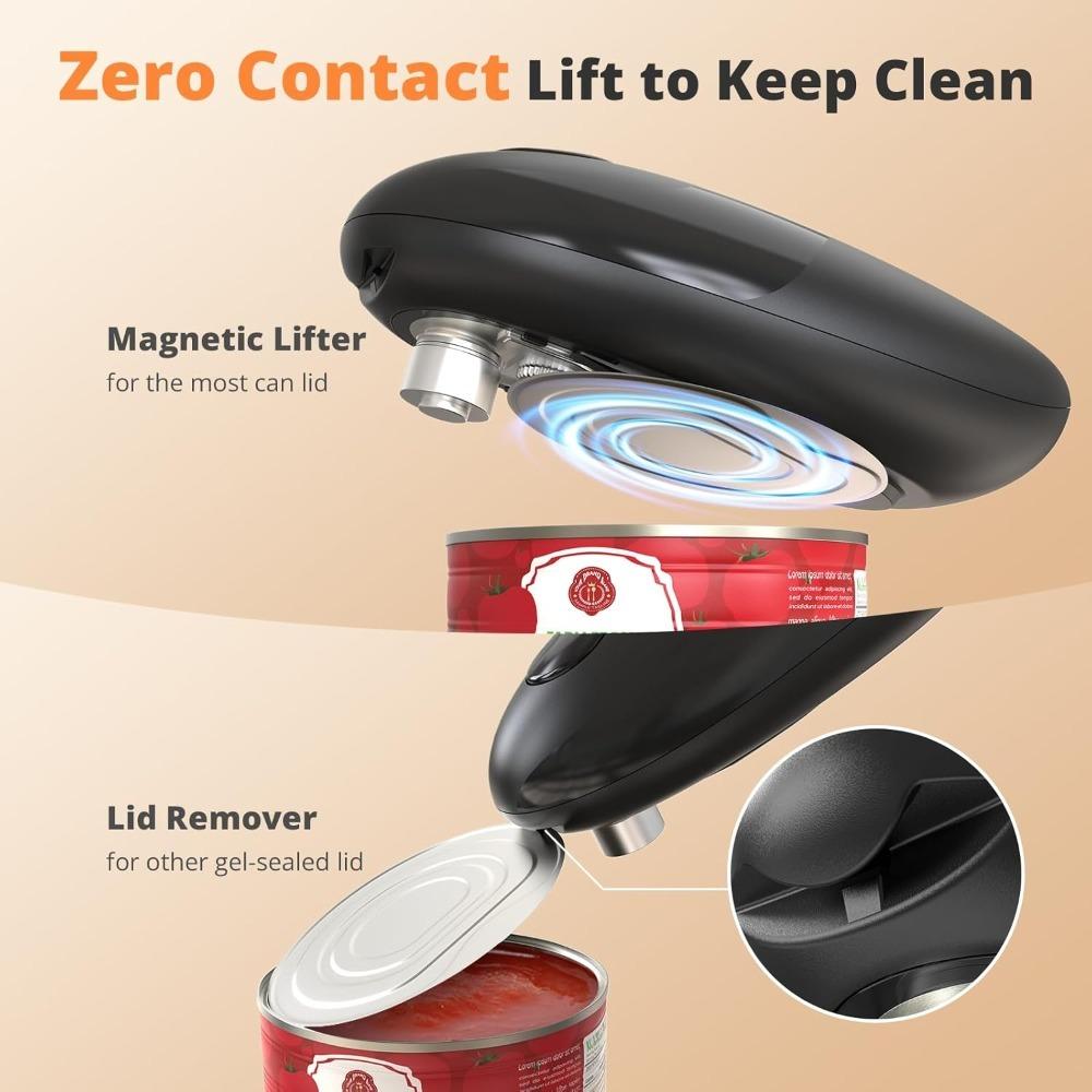Electric Can Opener, Kitchen Accessories Can Open Almost Any Can, One-touch Automatic Opening, Kitchen Gadget with Smooth Edges