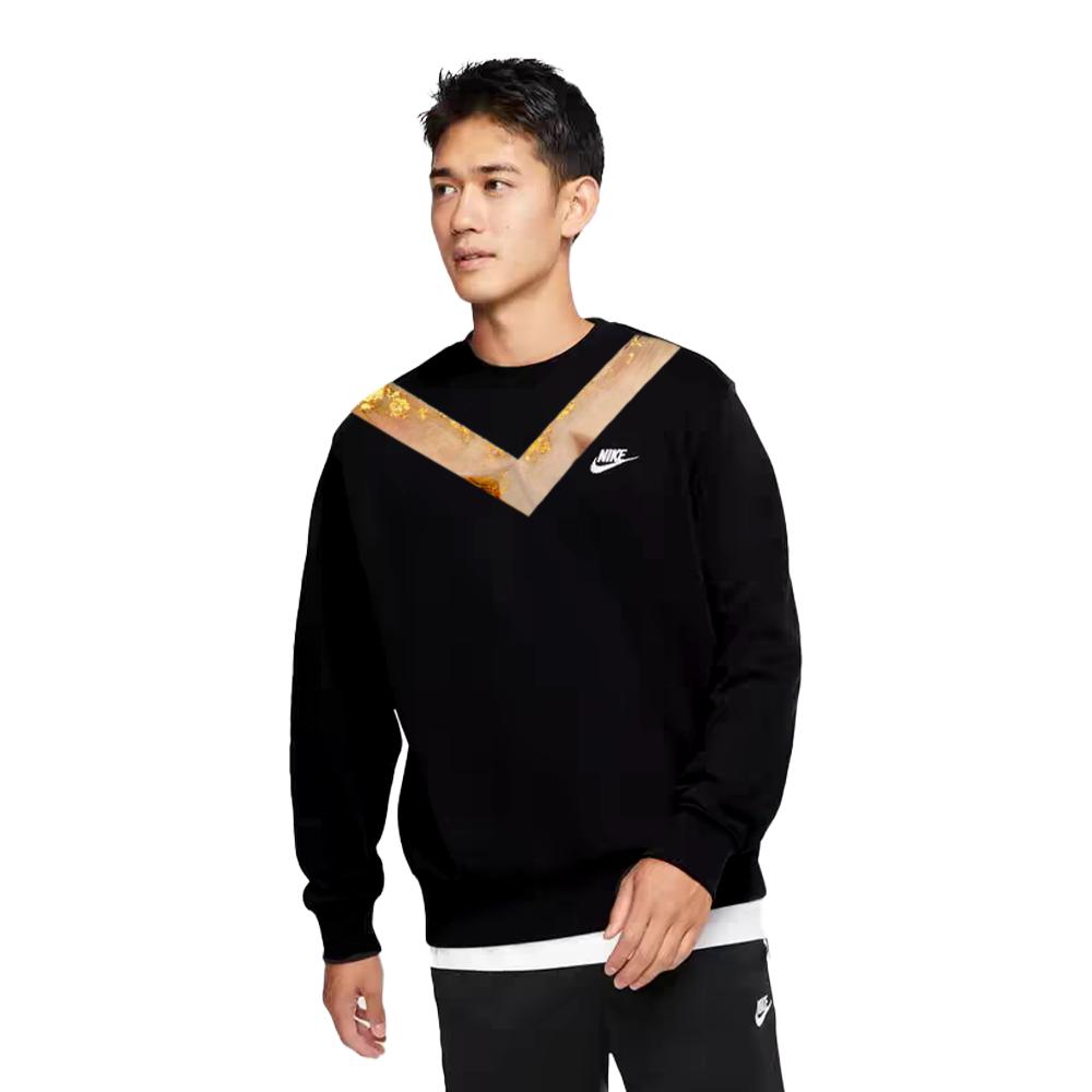 Nike Sports Outdoor Fashion Warm Versatile Floral Letter Logo Crewneck Sweatshirt Unisex sweatshirt Black BV2667-010(TEAM702-D6)