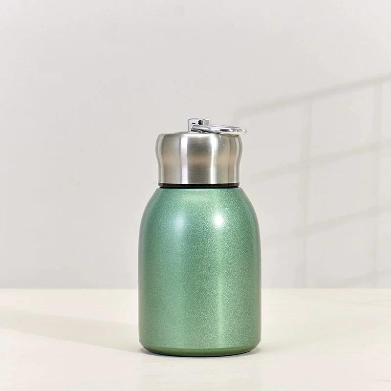 Portable Pocket Cup 350ml Mini Stainless Steel Thermal Flask Double Wall Vacuum Insulated Camping Water Bottle for Hiking Travel