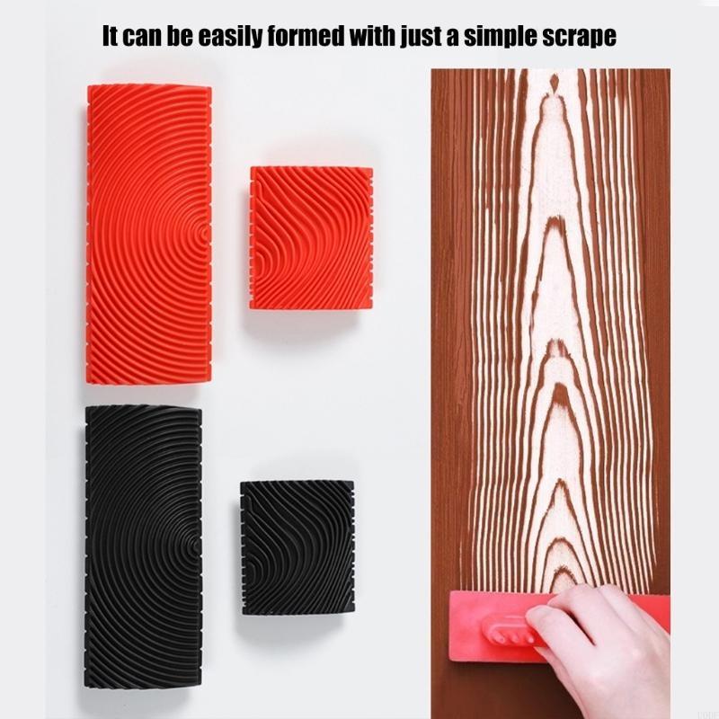 Artistic Wooden Texture Rubber Roller Efficient Paint Application Home Decor Tool