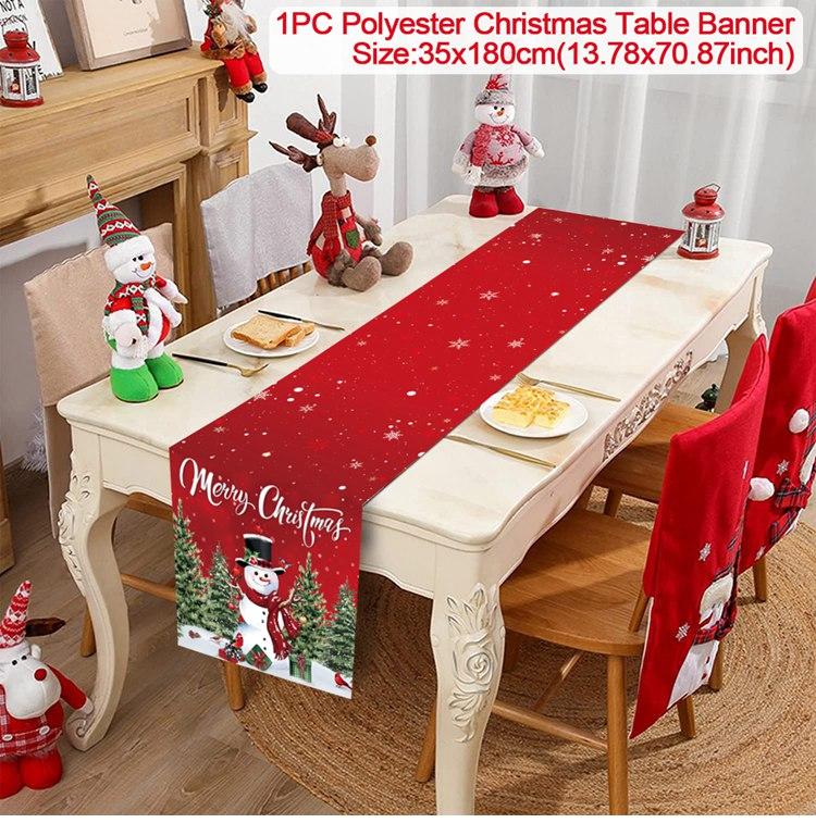 Christmas Table Runner Merry Christmas Decoration for Home Table 2026 Xmas Ornament Navidad Notal Noel Happy New Year Gifts 2026