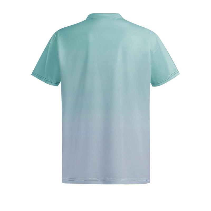 Spring and Summer New Men's Clothing, Men's Gradient Polo Shirt with a Turn-down Collar, Casual Classic Short Sleeves