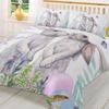 Vibrant Warm Double Quilt Easter Bunny Flower Butterfly Watercolor Rabbit 3pcs For Bed Home Textile