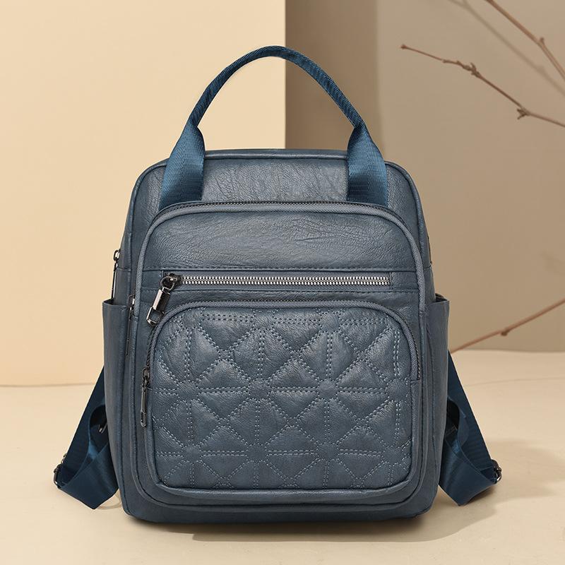 Modische Doppelschultertasche - Damen Casual Große Kapazität Mehrere Reißverschlüsse Mehrzwecktasche - Damenhandtasche