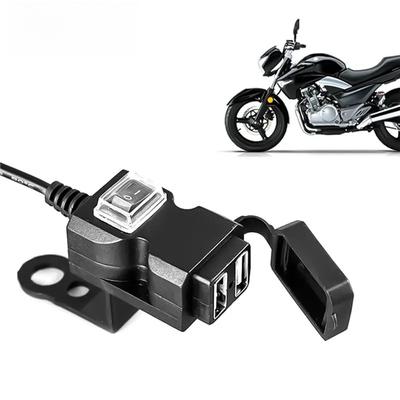 12V-24V Dual USB Motorbike Motorcycle Handlebar Charger Adapter Waterproof Power Supply Socket for Iphone Samsung Huawei