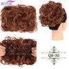LARGE Comb Clip In Curly Hair Extension Synthetic Hair Pieces Chignon Women Updo Cover Hairpiece Extension Hair Bun