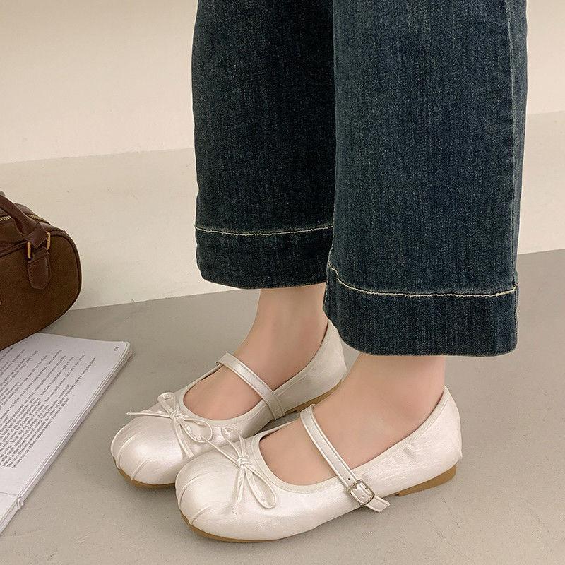 French silver light mouth single shoes women's 2025 new super spring and summer gentle evening wind ballet shoes soft-soled beans
