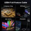 USB4 Cable 80Gbps 240W 4K 144Hz Type C Fast Charging Thunderbolt 3 USB 4.0 USB C To C Data Transfer Cable For Laptop