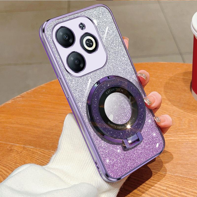 Compatible with Transsion HOT40 Electroplated Glitter Phone Case, SPARK GO 2026 Stand, NOTE30 Shockproof Protective Case