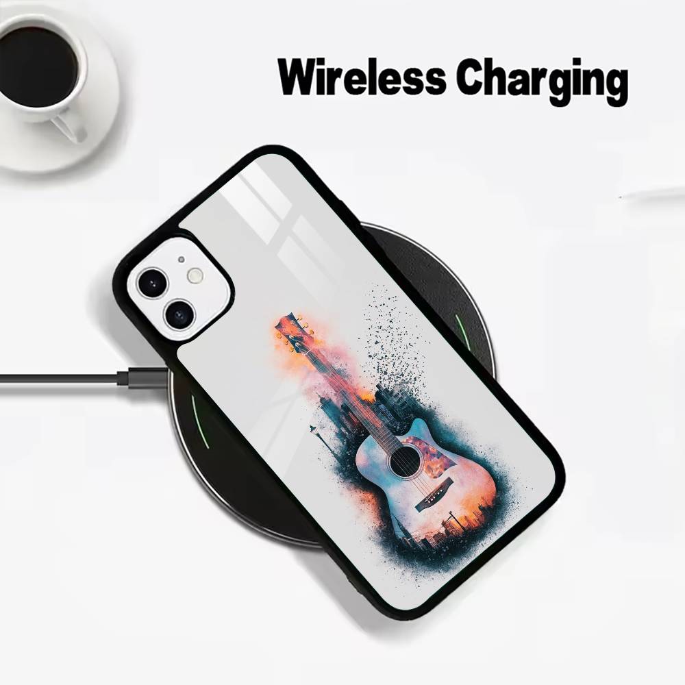 E-electric guita  Phone Case For IPhone17 16 15 14 13 12 11  Pro Max 16/15/14Plus Wireless Charger Cover Funda