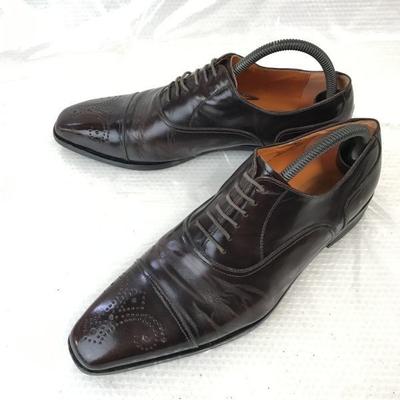 Voice Classico Leer Lange Neus Cap-Toe Dress Schoenen Heren 6.5 25.0 Bruin(GEBRUIKT)