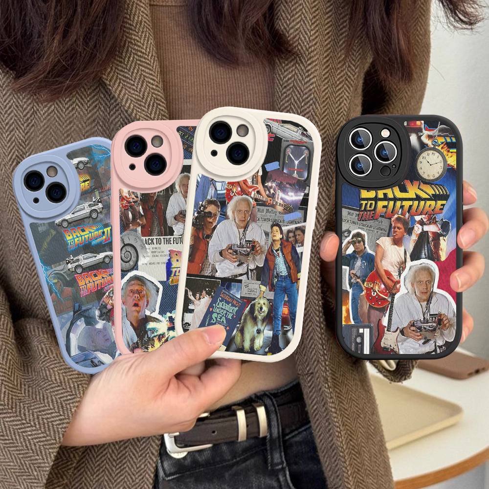 Movie B-Back To The F-Future For IPhone 16 15 14 13 12 11 Pro Max Plus Shockproof Leather Soft Phone Cover
